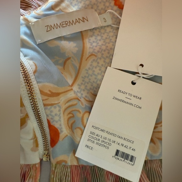 ZIMMERMANN Postcard Pleated Fan Bodice Top - Picture 9 of 12